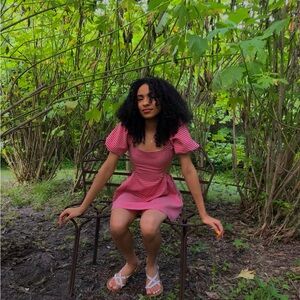 Gingham Puff Sleeve Dress